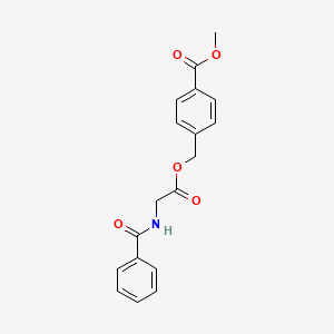 molecular formula C18H17NO5 B5788243 methyl 4-{[(N-benzoylglycyl)oxy]methyl}benzoate 