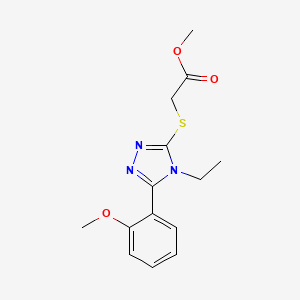 molecular formula C14H17N3O3S B5788298 methyl {[4-ethyl-5-(2-methoxyphenyl)-4H-1,2,4-triazol-3-yl]thio}acetate 