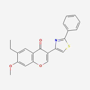 molecular formula C21H17NO3S B5788302 6-ethyl-7-methoxy-3-(2-phenyl-1,3-thiazol-4-yl)-4H-chromen-4-one 