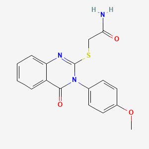 molecular formula C17H15N3O3S B5788306 2-{[3-(4-methoxyphenyl)-4-oxo-3,4-dihydro-2-quinazolinyl]thio}acetamide 