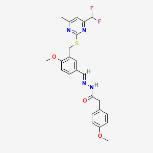molecular formula C24H24F2N4O3S B5788364 N'-[3-({[4-(difluoromethyl)-6-methyl-2-pyrimidinyl]thio}methyl)-4-methoxybenzylidene]-2-(4-methoxyphenyl)acetohydrazide 