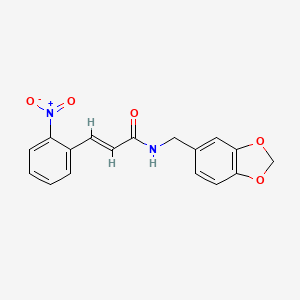 N-(1,3-benzodioxol-5-ylmethyl)-3-(2-nitrophenyl)acrylamide