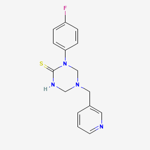 molecular formula C15H15FN4S B5788456 1-(4-fluorophenyl)-5-(3-pyridinylmethyl)-1,3,5-triazinane-2-thione 