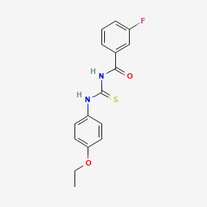 molecular formula C16H15FN2O2S B5788509 N-{[(4-ethoxyphenyl)amino]carbonothioyl}-3-fluorobenzamide 