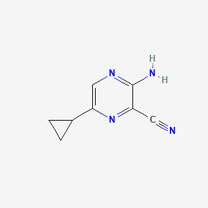 molecular formula C8H8N4 B578851 3-Amino-6-cyclopropyl-pyrazine-2-carbonitrile CAS No. 17890-83-4