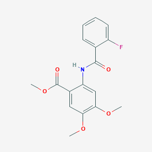 molecular formula C17H16FNO5 B5788520 methyl 2-[(2-fluorobenzoyl)amino]-4,5-dimethoxybenzoate 