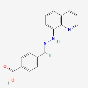 4-[2-(8-quinolinyl)carbonohydrazonoyl]benzoic acid