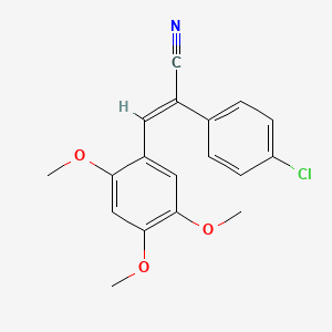 molecular formula C18H16ClNO3 B5788542 2-(4-chlorophenyl)-3-(2,4,5-trimethoxyphenyl)acrylonitrile 