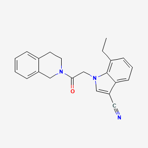 molecular formula C22H21N3O B5788554 1-[2-(3,4-dihydro-2(1H)-isoquinolinyl)-2-oxoethyl]-7-ethyl-1H-indole-3-carbonitrile 