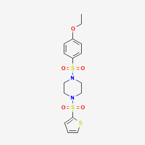 molecular formula C16H20N2O5S3 B5788560 1-[(4-ethoxyphenyl)sulfonyl]-4-(2-thienylsulfonyl)piperazine 