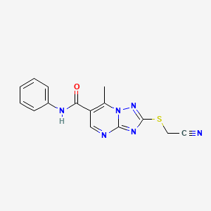 molecular formula C15H12N6OS B5788587 2-[(cyanomethyl)thio]-7-methyl-N-phenyl[1,2,4]triazolo[1,5-a]pyrimidine-6-carboxamide 