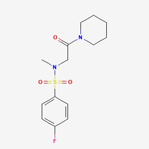 molecular formula C14H19FN2O3S B5788616 4-Fluoro-N-methyl-N-(2-oxo-2-piperidin-1-yl-ethyl)-benzenesulfonamide 