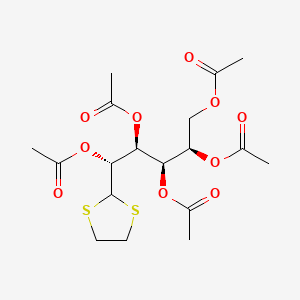 molecular formula C18H26O10S2 B578862 [(2R,3R,4S,5R)-2,3,4,5-tetraacetyloxy-5-(1,3-dithiolan-2-yl)pentyl] acetate CAS No. 17429-98-0