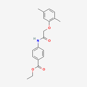 molecular formula C19H21NO4 B5788631 ethyl 4-{[(2,5-dimethylphenoxy)acetyl]amino}benzoate 