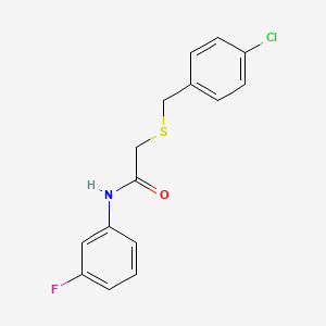 molecular formula C15H13ClFNOS B5788694 2-[(4-chlorobenzyl)thio]-N-(3-fluorophenyl)acetamide 