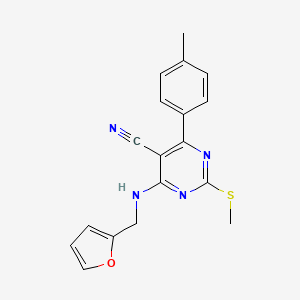 molecular formula C18H16N4OS B5788701 4-[(2-furylmethyl)amino]-6-(4-methylphenyl)-2-(methylthio)-5-pyrimidinecarbonitrile 