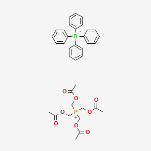 molecular formula C36H40BO8P B578872 Tetrakis(hydroxymethyl)phosphonium tetraphenylborate-tetraacetate CAS No. 15652-65-0