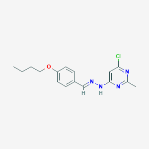 molecular formula C16H19ClN4O B5788720 4-butoxybenzaldehyde (6-chloro-2-methyl-4-pyrimidinyl)hydrazone 
