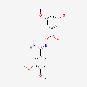 molecular formula C18H20N2O6 B5788798 N'-[(3,5-dimethoxybenzoyl)oxy]-3,4-dimethoxybenzenecarboximidamide 