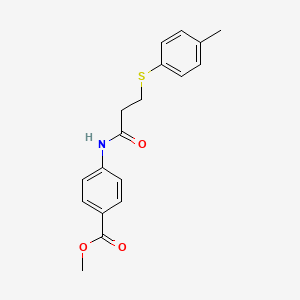 molecular formula C18H19NO3S B5788820 methyl 4-({3-[(4-methylphenyl)thio]propanoyl}amino)benzoate 