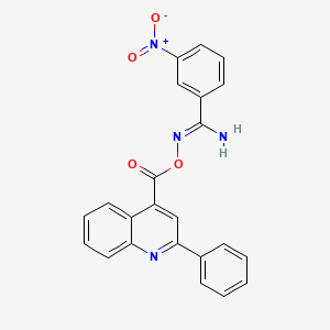 molecular formula C23H16N4O4 B5788903 3-nitro-N'-{[(2-phenyl-4-quinolinyl)carbonyl]oxy}benzenecarboximidamide 