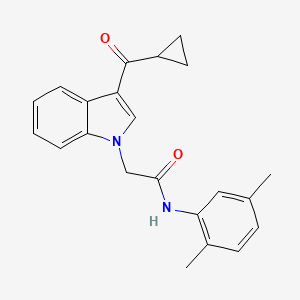 molecular formula C22H22N2O2 B5788913 2-[3-(cyclopropylcarbonyl)-1H-indol-1-yl]-N-(2,5-dimethylphenyl)acetamide 