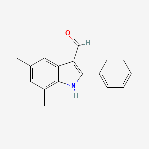molecular formula C17H15NO B5788923 5,7-dimethyl-2-phenyl-1H-indole-3-carbaldehyde 