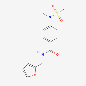 molecular formula C14H16N2O4S B5788927 N-(2-furylmethyl)-4-[methyl(methylsulfonyl)amino]benzamide 