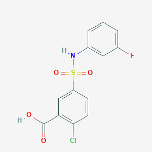 molecular formula C13H9ClFNO4S B5788943 2-Chloro-5-[(3-fluorophenyl)sulfamoyl]benzoic acid 