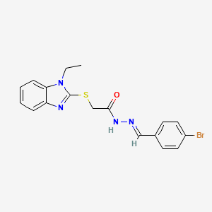 molecular formula C18H17BrN4OS B5788985 N'-(4-bromobenzylidene)-2-[(1-ethyl-1H-benzimidazol-2-yl)thio]acetohydrazide 