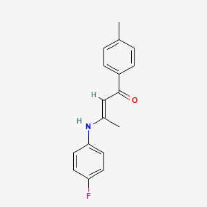 molecular formula C17H16FNO B5789006 3-[(4-fluorophenyl)amino]-1-(4-methylphenyl)-2-buten-1-one 