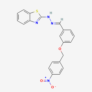 molecular formula C21H16N4O3S B5789019 3-[(4-nitrobenzyl)oxy]benzaldehyde 1,3-benzothiazol-2-ylhydrazone 
