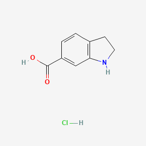 molecular formula C9H10ClNO2 B578903 Indoline-6-carboxylic acid hydrochloride CAS No. 15861-37-7