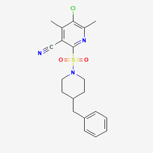 2-[(4-benzylpiperidin-1-yl)sulfonyl]-5-chloro-4,6-dimethylnicotinonitrile