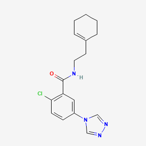 molecular formula C17H19ClN4O B5789045 2-chloro-N-[2-(1-cyclohexen-1-yl)ethyl]-5-(4H-1,2,4-triazol-4-yl)benzamide 