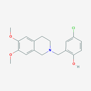 molecular formula C18H20ClNO3 B5789050 4-chloro-2-[(6,7-dimethoxy-3,4-dihydro-2(1H)-isoquinolinyl)methyl]phenol 