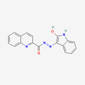 N'-(2-oxo-1,2-dihydro-3H-indol-3-ylidene)-2-quinolinecarbohydrazide