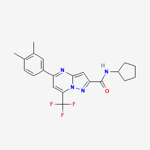 molecular formula C21H21F3N4O B5789080 N-cyclopentyl-5-(3,4-dimethylphenyl)-7-(trifluoromethyl)pyrazolo[1,5-a]pyrimidine-2-carboxamide 