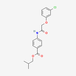 molecular formula C19H20ClNO4 B5789097 isobutyl 4-{[(3-chlorophenoxy)acetyl]amino}benzoate 