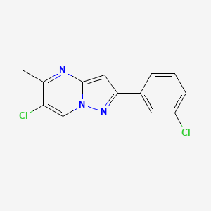 molecular formula C14H11Cl2N3 B5789105 6-chloro-2-(3-chlorophenyl)-5,7-dimethylpyrazolo[1,5-a]pyrimidine 
