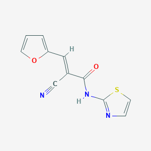 molecular formula C11H7N3O2S B5789190 2-cyano-3-(2-furyl)-N-1,3-thiazol-2-ylacrylamide 