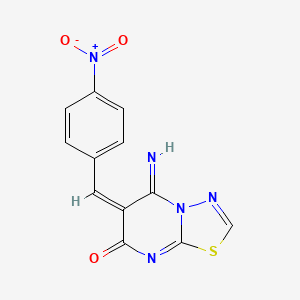 molecular formula C12H7N5O3S B5789211 5-imino-6-(4-nitrobenzylidene)-5,6-dihydro-7H-[1,3,4]thiadiazolo[3,2-a]pyrimidin-7-one 