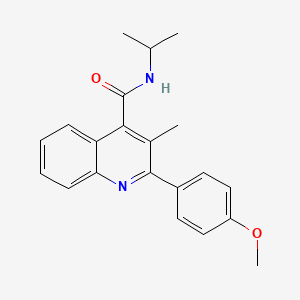 molecular formula C21H22N2O2 B5789249 N-isopropyl-2-(4-methoxyphenyl)-3-methyl-4-quinolinecarboxamide 