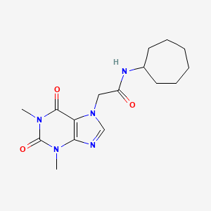 molecular formula C16H23N5O3 B5789276 N-cycloheptyl-2-(1,3-dimethyl-2,6-dioxo-1,2,3,6-tetrahydro-7H-purin-7-yl)acetamide 