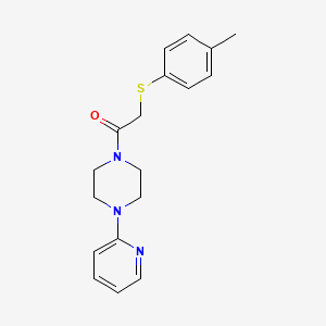 molecular formula C18H21N3OS B5789279 1-{[(4-methylphenyl)thio]acetyl}-4-(2-pyridinyl)piperazine 