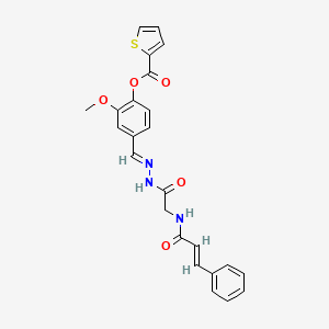 4-{2-[(cinnamoylamino)acetyl]carbonohydrazonoyl}-2-methoxyphenyl thiophene-2-carboxylate