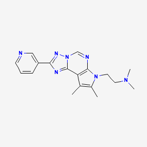 molecular formula C18H21N7 B5789315 2-[8,9-dimethyl-2-(3-pyridinyl)-7H-pyrrolo[3,2-e][1,2,4]triazolo[1,5-c]pyrimidin-7-yl]-N,N-dimethylethanamine 