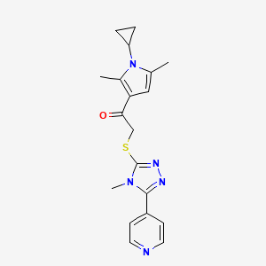 molecular formula C19H21N5OS B5789333 1-(1-cyclopropyl-2,5-dimethyl-1H-pyrrol-3-yl)-2-{[4-methyl-5-(4-pyridinyl)-4H-1,2,4-triazol-3-yl]thio}ethanone 
