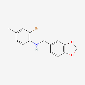 (1,3-benzodioxol-5-ylmethyl)(2-bromo-4-methylphenyl)amine