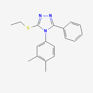 molecular formula C18H19N3S B5789362 4-(3,4-dimethylphenyl)-3-(ethylthio)-5-phenyl-4H-1,2,4-triazole 